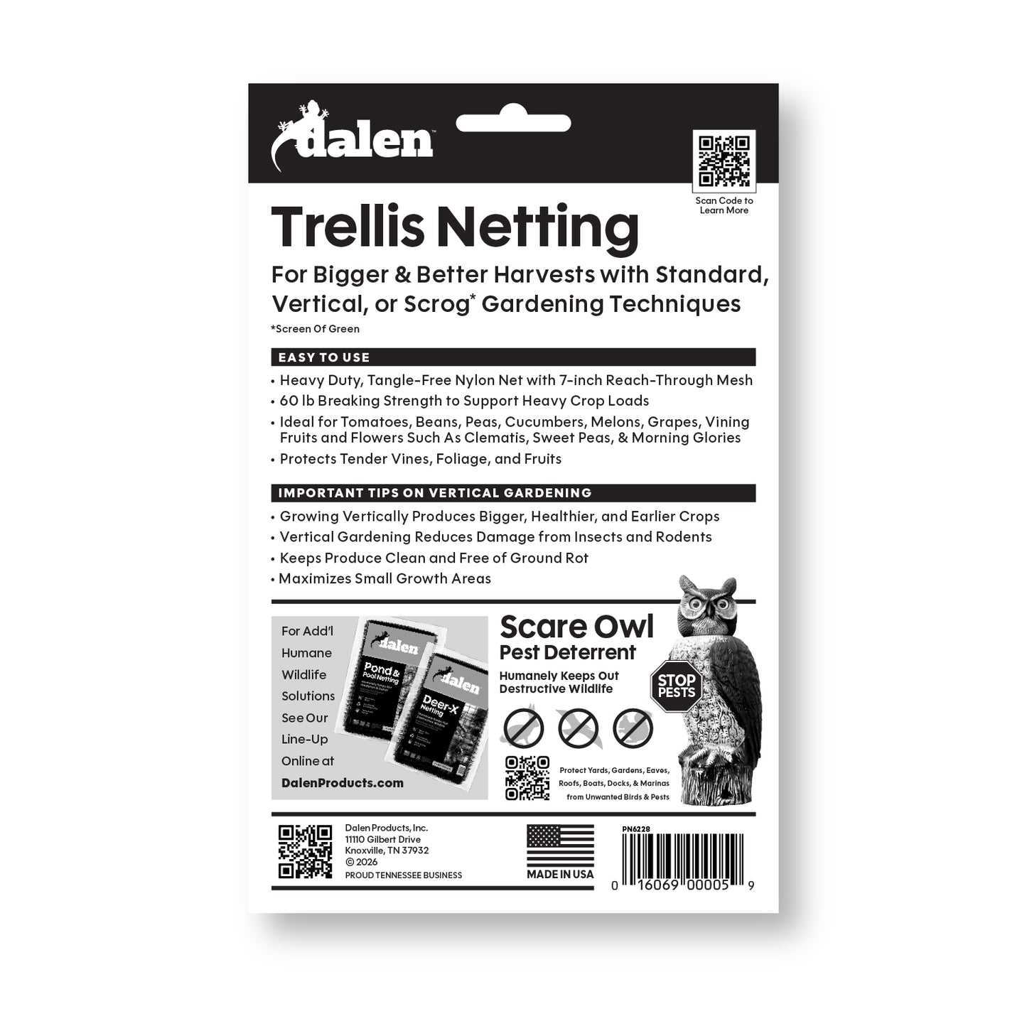Dalen Heavy-Duty Trellis Netting Multi-Size Weatherproof Vertical Garden Support