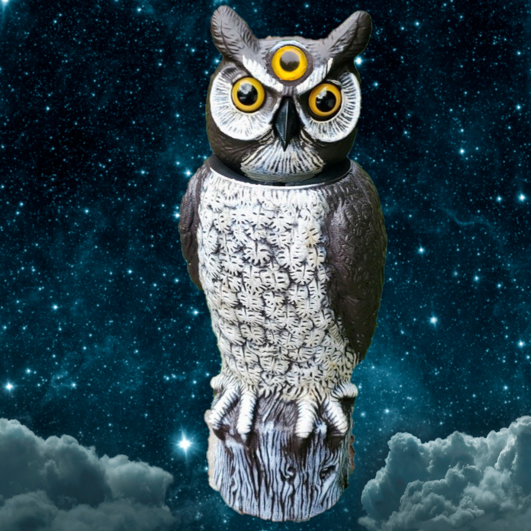 astral projection owl with 3 eyes