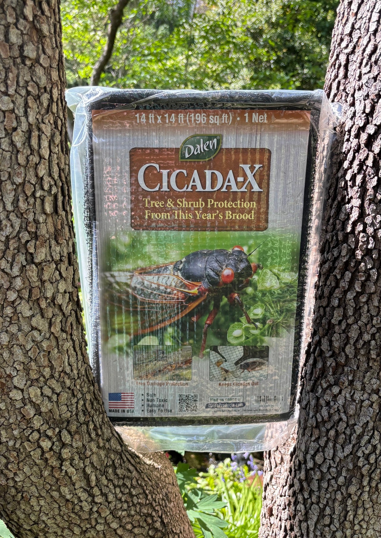 Cicada-X Tree & Shrub Protective Netting for 2025 Brood - 14 ft x 14 ft