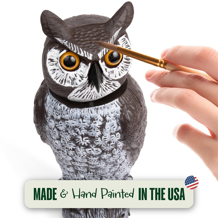 Dalen 16in Great Horned Owl Decoy Hand-Painted Bird & Pest Deterrent