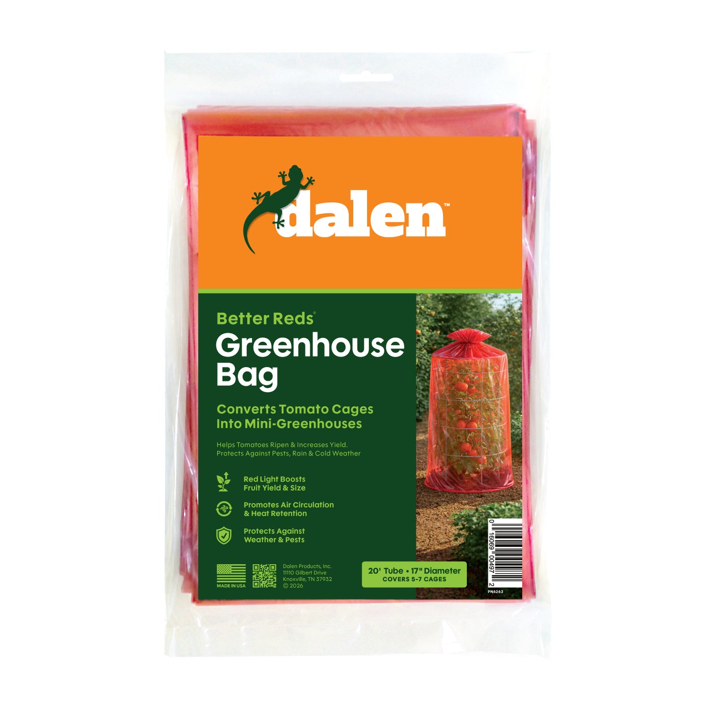Dalen Better Reds Greenhouse Booster Tomato Cage Cover for Faster Ripening