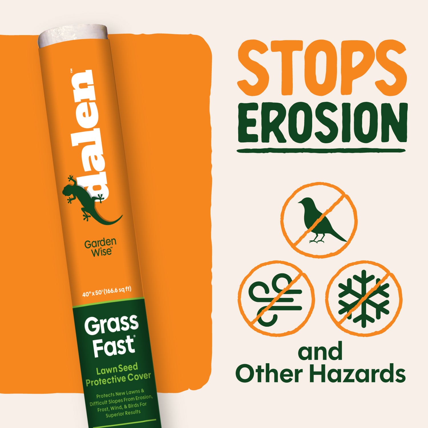 Grass Fast Seedling Cover, 40" x 50ft, Protective Germination Aid for New Lawns, by Dalen Products