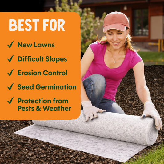Grass Fast Seedling Cover, 40" x 50ft, Protective Germination Aid for New Lawns, by Dalen Products