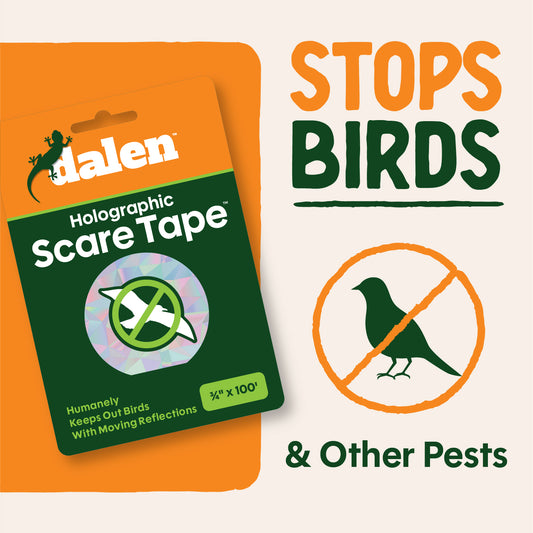 Dalen Holographic Scare Tape 100ft Full-Spectrum Reflective Bird Deterrent Ribbon
