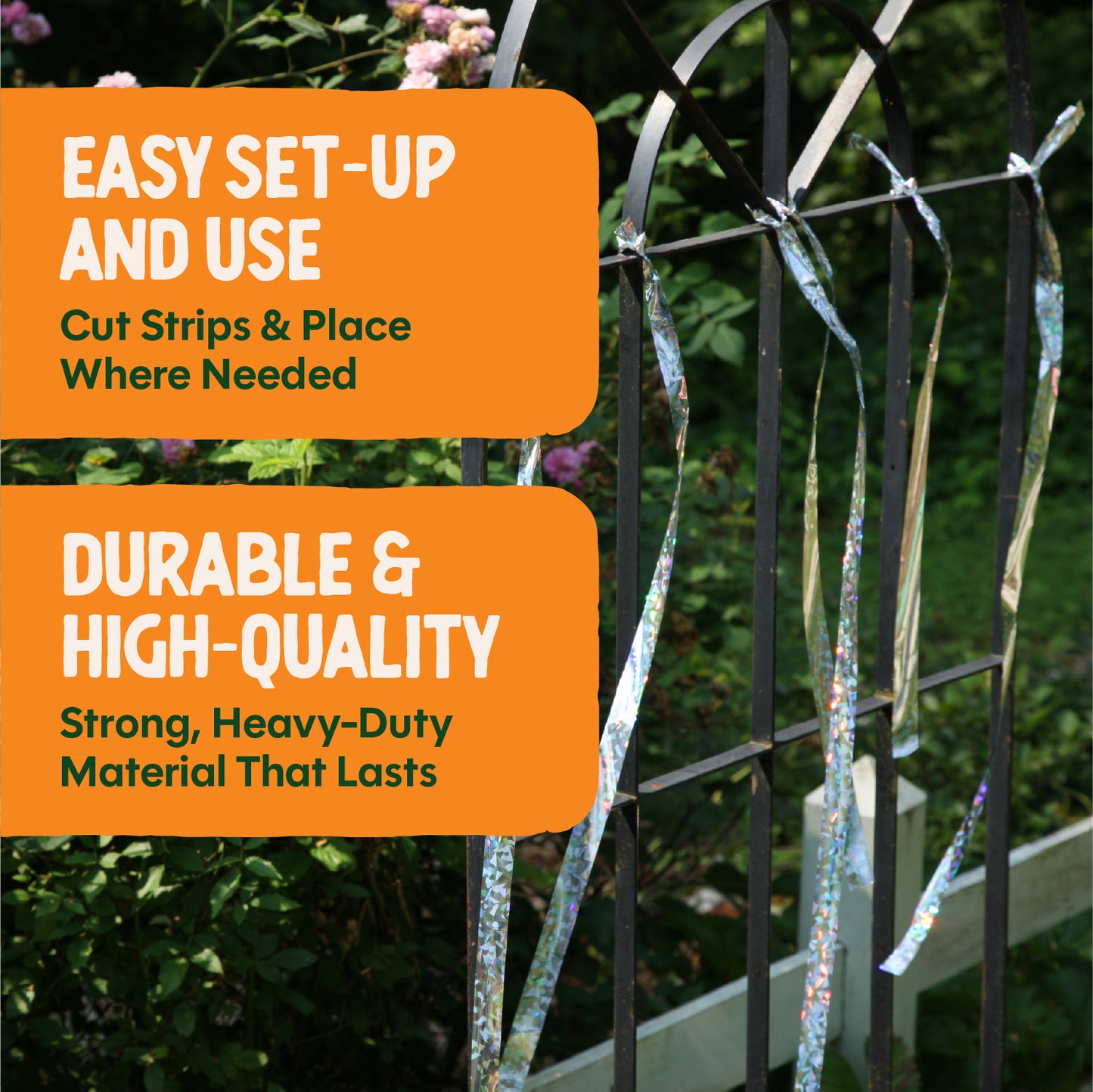Dalen Holographic Scare Tape 100ft Full-Spectrum Reflective Bird Deterrent Ribbon