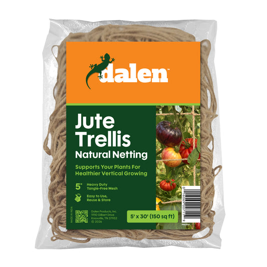Dalen 5ft x 30ft Jute Trellis Netting 100% Burlap Natural Fiber Plant Support