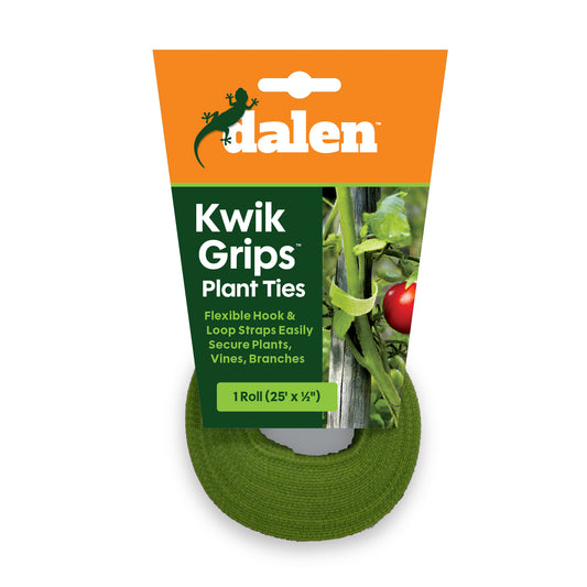 Dalen Kwik Grips Velcro Plant Ties, 25 ft Roll, Adjustable Reusable Garden Ties
