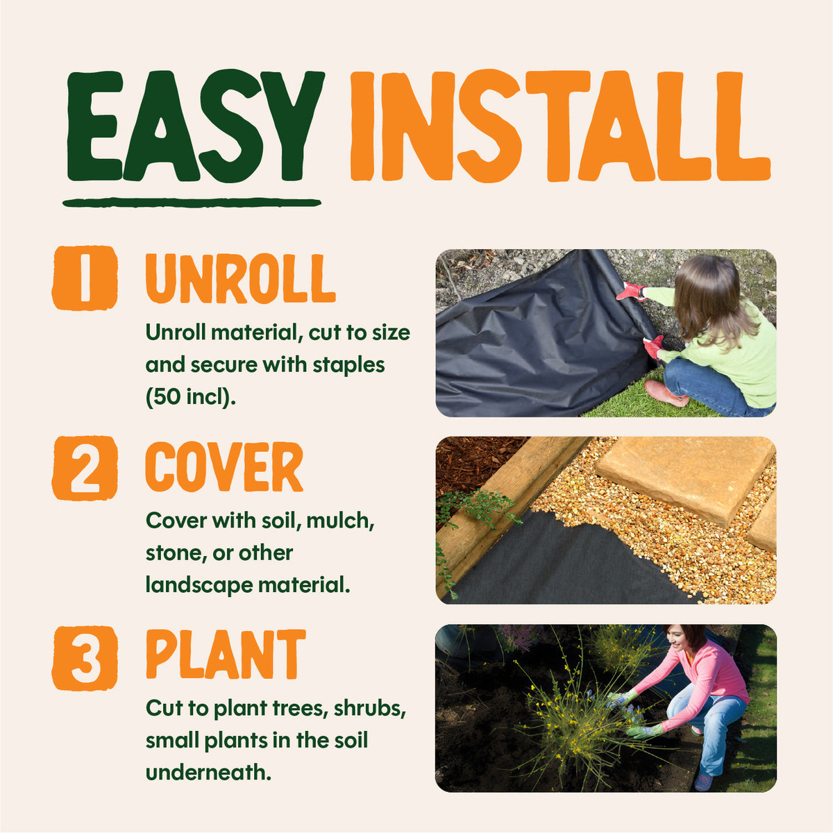 Dalen Pro-Shield 3ft x 50ft Heavy-Duty Hardscape Fabric for Patios & Walkways