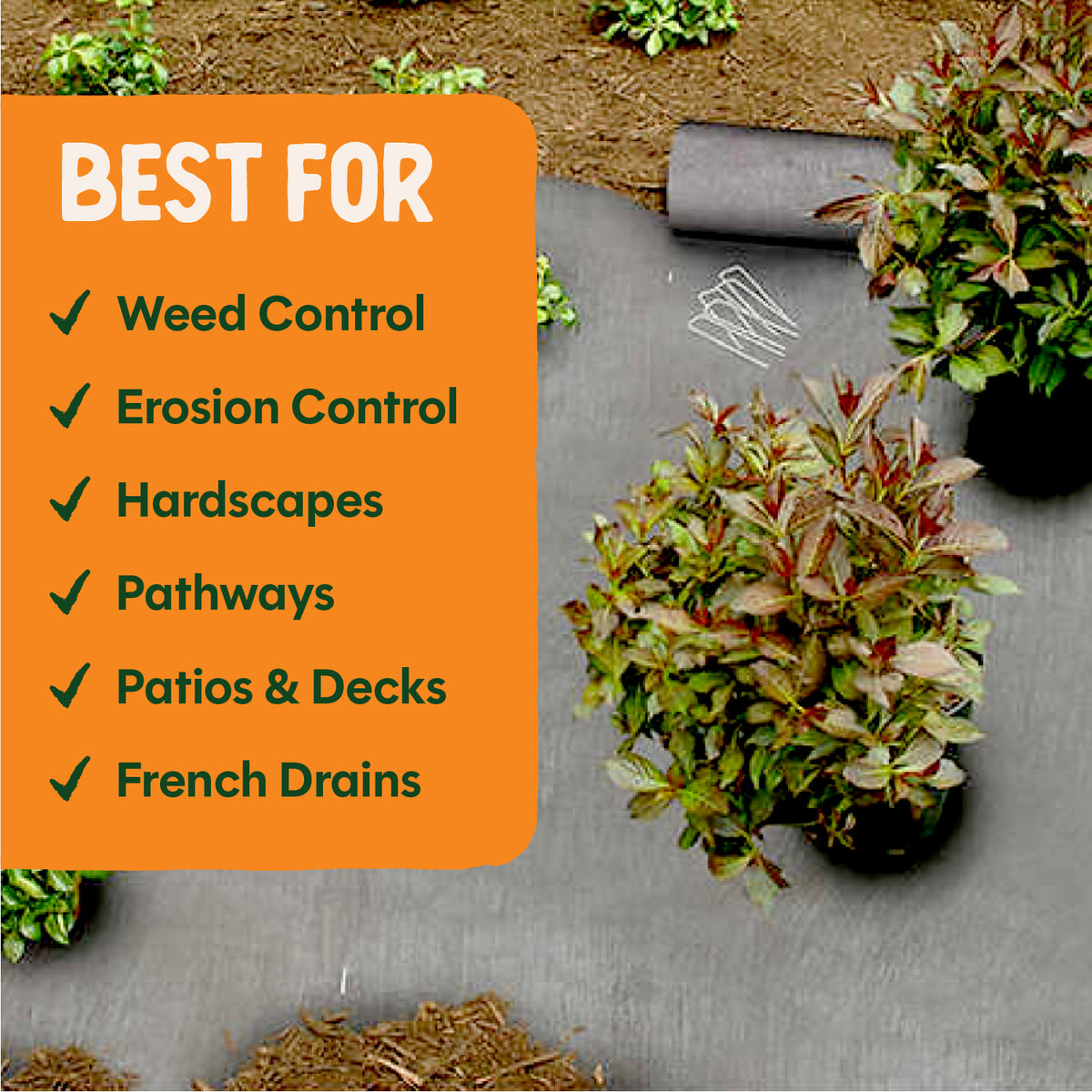 Dalen Pro-Shield 3ft x 50ft Heavy-Duty Hardscape Fabric for Patios & Walkways