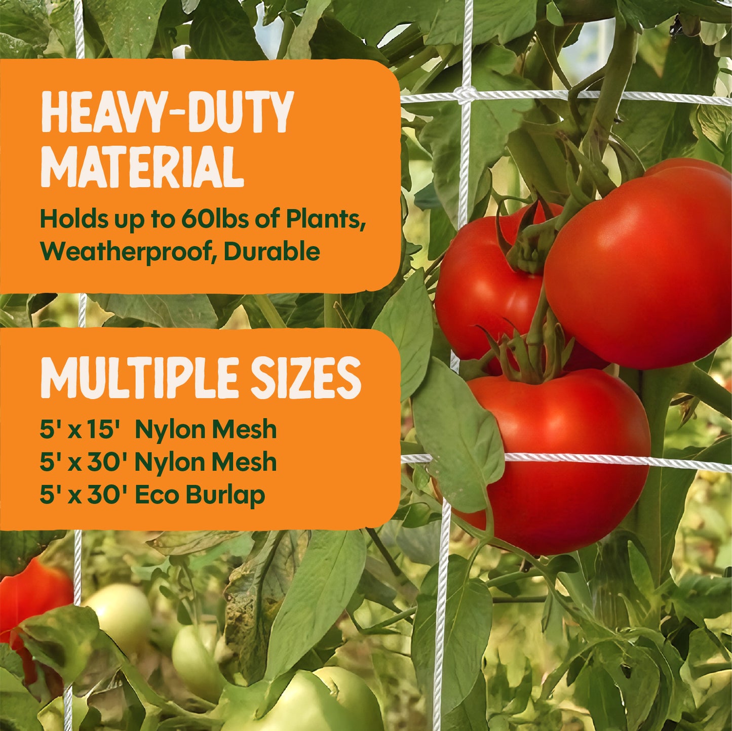 Dalen Heavy-Duty Trellis Netting Multi-Size Weatherproof Vertical Garden Support