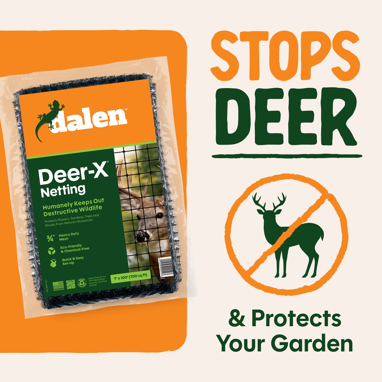 Deer-X Heavy-Duty Black Deer Netting, UV-Resistant Reusable by Dalen Products