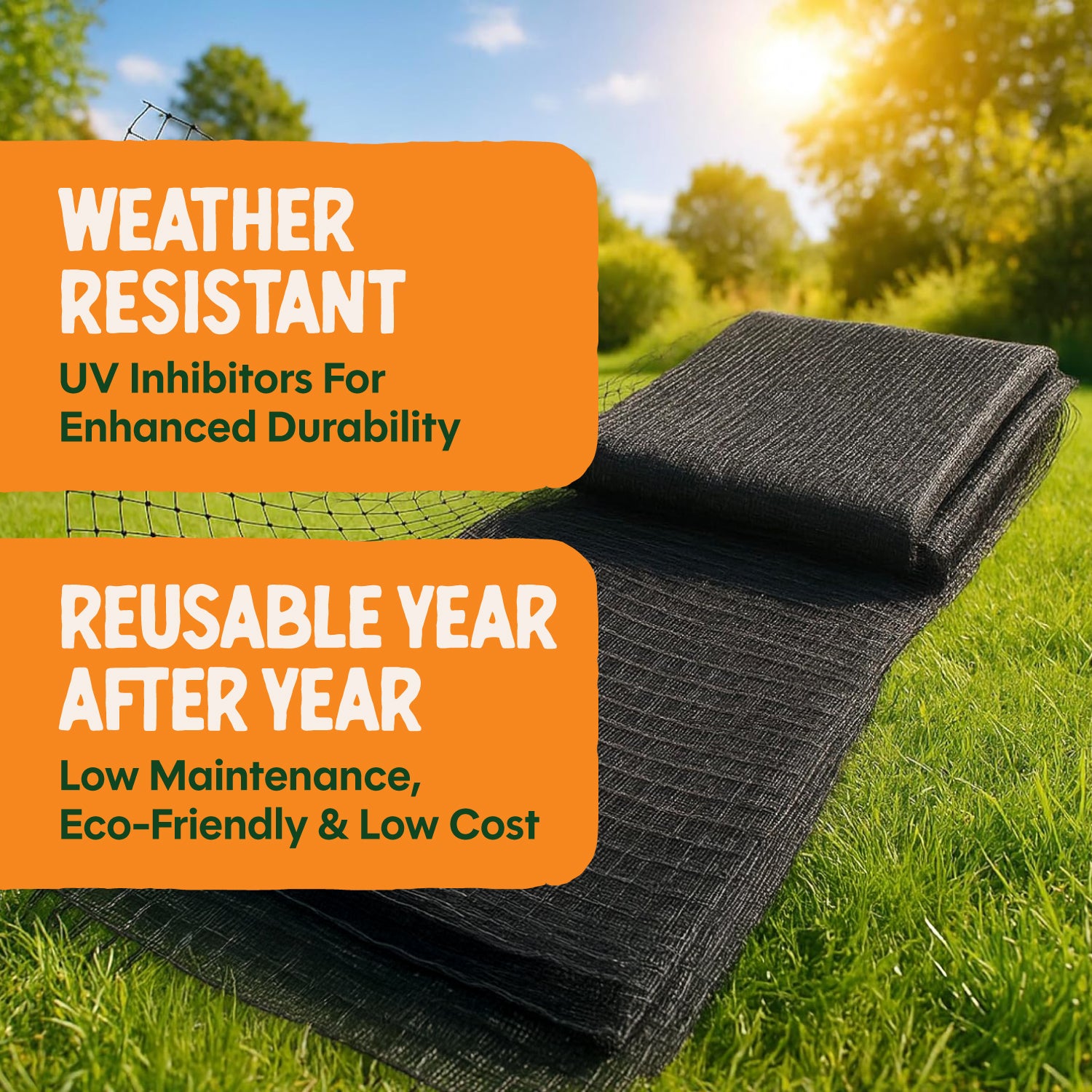 Deer-X Heavy-Duty Black Deer Netting, UV-Resistant Reusable by Dalen Products