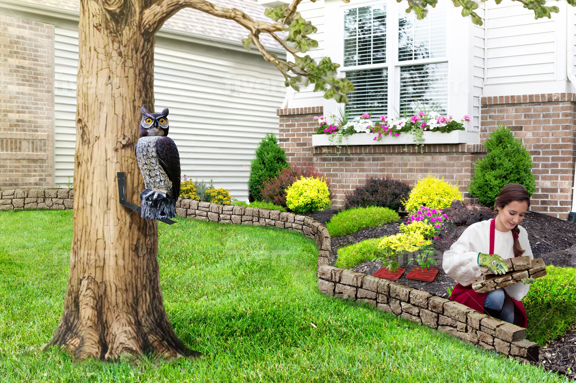 StoneWall Border Realistic 10ft Landscape & Garden 3D Edging - Easy & Flexible Set-Up