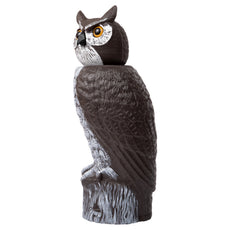 Dalen 18in Rotating Head Great Horned Owl Decoy Chemical-Free Bird Deterrent
