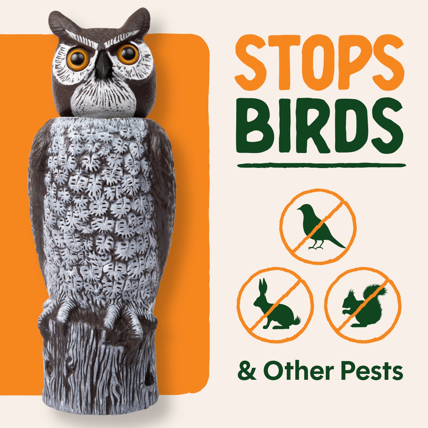 Dalen 18in Rotating Head Owl Decoy | Bird Deterrent – Dalen Products