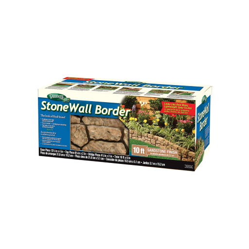 StoneWall Border Realistic Landscape &amp; Garden Edging - 10 Feet