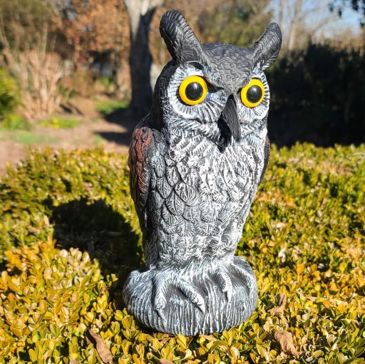 Dalen 10.6in Great Horned Baby Owl Decoy Bird Deterrent