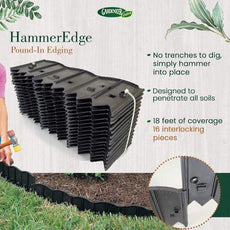 HammerEdge Durable Garden Border Edging - 18 Feet, Easy No-Dig DIY
