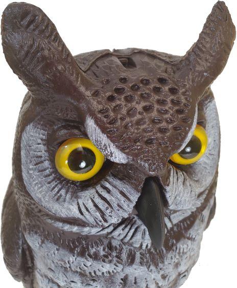 Dalen 16in Great Horned Owl Decoy Hand-Painted Bird & Pest Deterrent