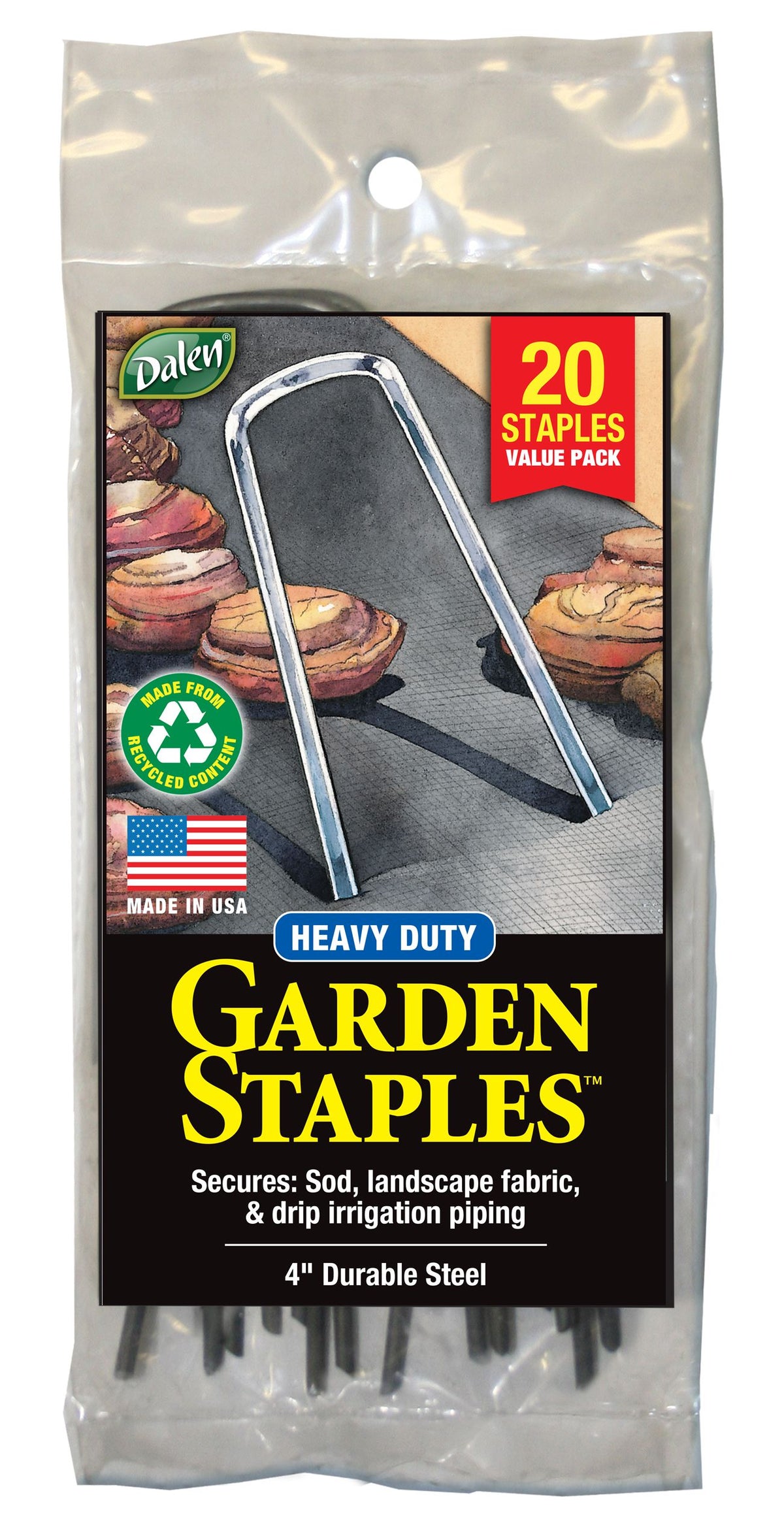 Garden Staples &amp; Landscaping Pins - Durable Steel - Small Pack &amp; Bulk Options