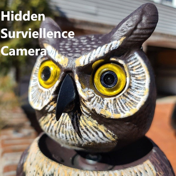BIRD WATCHER™ Hidden Camera Surveillance Owl 360° Vision Sentry Seer