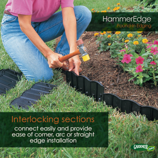 Dalen HammerEdge 18ft No-Dig Garden Border Edging 16-Piece Interlocking Kit