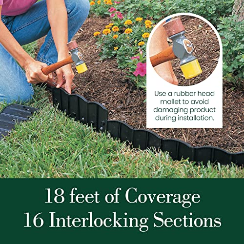 Dalen HammerEdge 18ft No-Dig Garden Border Edging 16-Piece Interlocking Kit