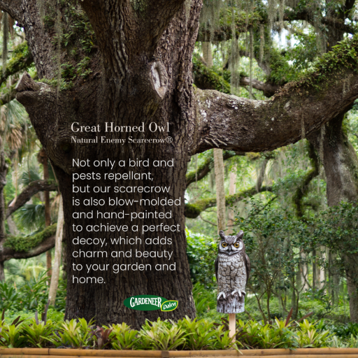 Dalen 16in Great Horned Owl Decoy Hand-Painted Bird & Pest Deterrent