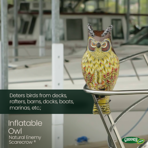 Inflatable Owl - 24" Natural Enemy Scarecrow to Deter Birds