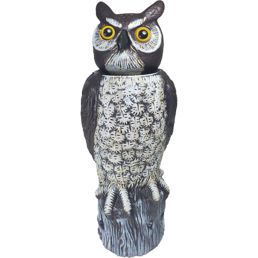 TIGER OWL Deluxe 18" Motion-Sensing Solar Owl Decoy - Top Rated Scarecrow Bird
