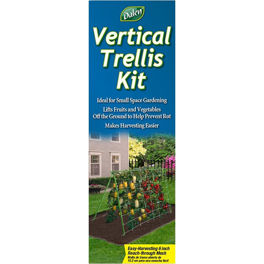 Trellis Netting Kit for Vertical Gardening – Heavy Duty Material – Tangle Free Nylon - 6&quot; Mesh - 5/8 in Pole Structure