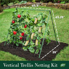 Trellis Netting Kit for Vertical Gardening – Tangle Free Nylon - 5/8 in Pole Structure - Includes Poles & Connectors